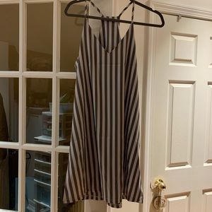 Gray and white striped dress